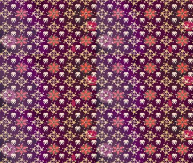 Raster illüstrasyonu. Yumuşak, bahar çiçekleri mor renklerde. Raster çiçek desenli ve çiçekli..