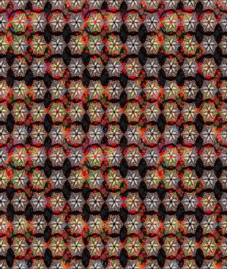 Şirin çiçekli, desenli, siyah renkli renkli bir eskiz. Tekstil için suluboya eskiz deseni. El çizimi çiçek çizimi deseni (fayans)).