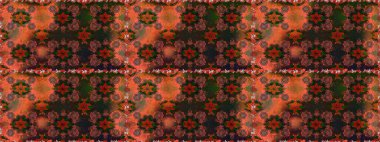 Kahverengi ve gri renkli çiçekler. Renkli Bahar Temalı Kusursuz Arkaplan. Raster illüstrasyonunda kusursuz çiçek deseni. Düz Çiçek Elementleri Tasarımı.