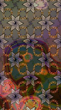 Soyut çiçek çizim kalıbı arka planı. Kahverengi renklerde. Raster illüstrasyonu. Küçük çiçekteki sevimli çiçek deseni. Raster deseni.