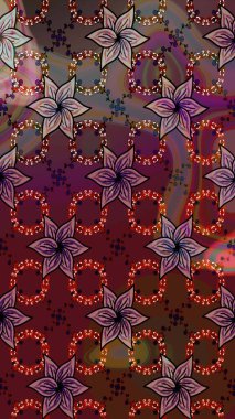 El çizimi, soyut ve süslü elementler. Suluboya resim taklit Raster çizimi. Klasik çiçekler. Yaz çiçekleri teması. Mor renkler.