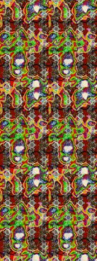 Suluboya çiçekli çiçek deseni. Asyalı tekstil renkleri. Raster illüstrasyonu.