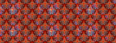 Kahverengi renkli çiçekler. Tropik çiçekler. Gömlek çizimi Arkaplan Deseni.