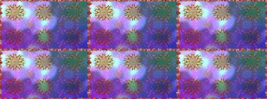 Çiçek deseni. Mor ve nötr renklerde çiçeksiz. Mor ve nötr renklerde çiçekler. Şatafatlı bahar bahçesi dokusu. Raster illüstrasyonu.