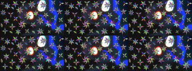 Çiçek deseni. Raster illüstrasyonu. Chichi 'nin kumaş kalıbını çiz. Renkli Bahar Teması eskiz kalıbı. Düz Çiçek Elementleri Tasarımı.