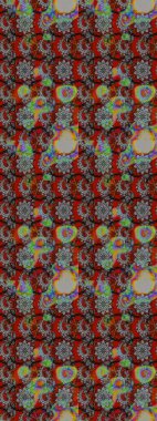 Bahar çiçekleriyle desenli dallı, çiçek siluetiyle renklendirilmiş desen. Raster deseni.