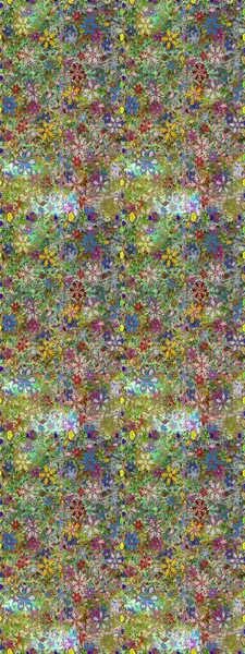 Raster illüstrasyonu. Düz Çiçek Elementleri Tasarımı. Karalama çiçeği. Renkli Bahar Temalı Kusursuz Arkaplan. Güzel kumaş deseni. Zentangle soyut çiçekleri.