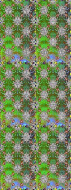 Tropik, dikişsiz çiçek deseni. Yeşil ve gri renkli çiçekler. Raster illüstrasyonu.