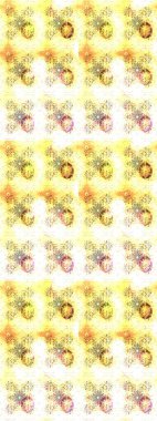 Raster illüstrasyonu. Raster illüstrasyonu. Sarı ve bej renkli çiçekler. Asya tekstil tarzında. Çiçek desenini çiz.