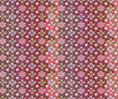 Çiçek buketleriyle klasik bir eskiz şekli. Kahverengi renklerde. Raster illüstrasyonu.