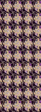 Raster illüstrasyonundaki çiçek desenli çizim. Siyah renkte çiçekler.