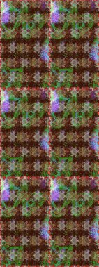 Kahverengi ve yeşil çiçekli kusursuz desen, suluboya çiçek deseni, sevimli çiçek, duvar kağıdı, kart veya kumaş için fayanslı. Raster - stok.