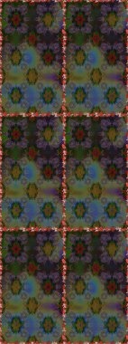 Raster illüstrasyonu. Gri ve yeşil renklerde. Çiçekli güzel suluboya desen.