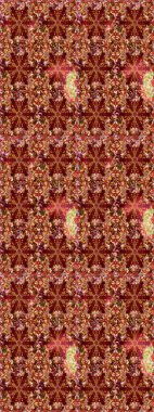 El yapımı dekoratif çerçeve, albüm kapağı, tebrik kartı, klasik Art deco tarzı. Raster soyut çiçek çelengi altın karalama fantezi yaprakları ve kırmızı renkte çiçek.