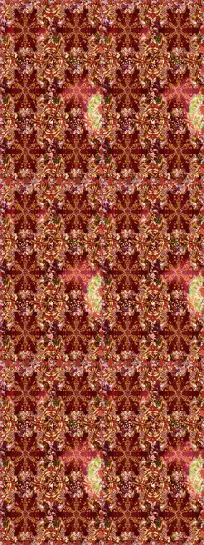 El yapımı dekoratif çerçeve, albüm kapağı, tebrik kartı, klasik Art deco tarzı. Raster soyut çiçek çelengi altın karalama fantezi yaprakları ve kırmızı renkte çiçek.