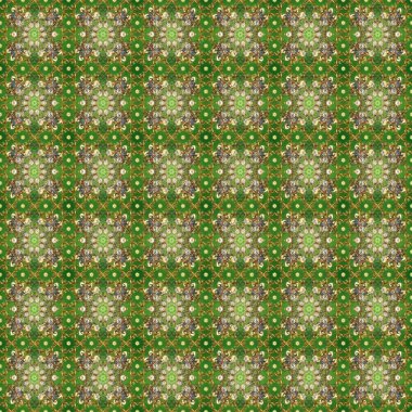 Raster altın pürüzsüz desen. Yeşil, kahverengi ve nötr renklerde pürüzsüz desen. Doğu tarzı arabesk tarzında altın elementler. Kusursuz altın desenli bukleler..