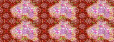 Yumuşak, yaz çiçekli arka plan. Çiçekli karalama şeklinde Raster çiçek deseni. Kırmızı ve nötr renkte çiçekler.