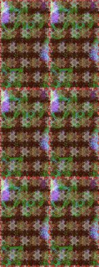 Kahverengi ve yeşil çiçekli kusursuz desen, suluboya çiçek deseni, sevimli çiçek, duvar kağıdı, kart veya kumaş için fayanslı. Raster - stok.