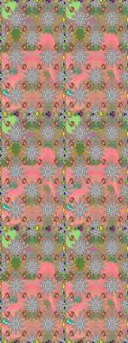 Yapraklı kusursuz desen. Poster ya da kapak için arka plan. Tekstil için figür. Şirin, zarif çiçekler Raster illüstrasyonu. Davetiye ve kartpostal tasarımı için dekoratif çiçek unsurları.