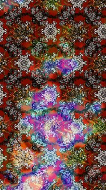 Çiçekli çiçek deseni, suluboya. Düz Çiçek Elementleri Tasarımı. Renkli Bahar Teması eskiz kalıbı. Kahverengi ve gri renkli çiçekler. Raster illüstrasyonu.