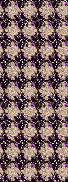 Raster illüstrasyonundaki çiçek desenli çizim. Siyah renkte çiçekler.