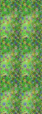 Yeşil ve nötr renklerde güzel çiçekleri olan kusursuz desenli suluboya desenli, duvar kağıdı, kart veya kumaş için fayanslı. Raster..