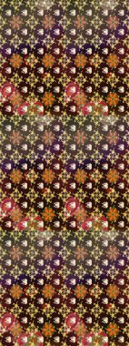 Raster illüstrasyonundaki çiçek desenli çizim. Kahverengi renkte çiçekler.