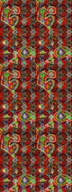 Raster illüstrasyonundaki çiçek desenli çizim. Çiçekler kırmızı, kahverengi ve gri renklerde.