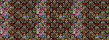 Gri renkte yaz çiçekleri. Çiçekli karalama şeklinde Raster çiçek deseni. Raster illüstrasyonu.