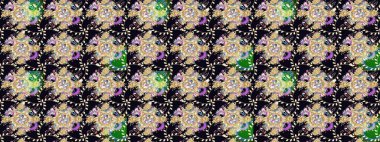 Siyah yapraklı yabani çiçekler. Suluboya, elle çizilmiş. Raster illüstrasyonu. Taslak arkaplan deseni.