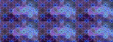 Eskiz arkaplan modeli. Raster - stok. Yapraklı çiçekler ve mavi renkli papatya çiçekleri..