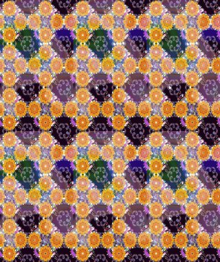 Sarı renkli çiçekler. Raster illüstrasyonunda çiçek deseni çizimi.