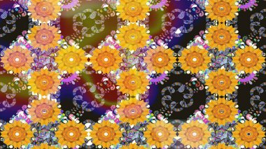 Sarı renkli vadi çiçekleri. Raster çiçek desenleri çiziyor..