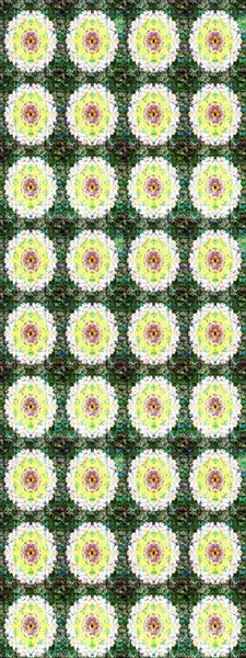 Yeşil renkli çiçekler. Raster Illustrasyon 'daki Çiçek Deseni' nin son moda çizimi. Renkli Yaz Temalı eskiz kalıbı. Düz Çiçek Elementleri Tasarımı.