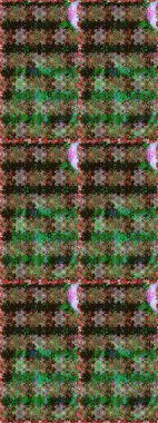 Asya tekstil tarzında. Gri ve yeşil renkli çiçekler. Raster illüstrasyonu. Kusursuz çiçek deseni. Raster illüstrasyonu.