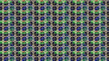 Renkli Bahar Teması eskiz kalıbı. Raster. Düz Çiçek Elementleri Tasarımı.