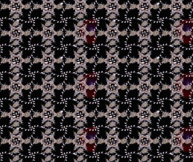 Raster illüstrasyonu. Çiçekli karalama şeklinde Raster çiçek deseni. Yumuşak, bahar çiçekleri siyah, nötr ve kahverengi renklerde.