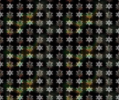 Siyah renklerde. Siyah renkli siyah papatya deseni. Raster illüstrasyonu.