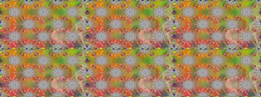 Düz Çiçek Elementleri Tasarımı. Renkli Bahar Temalı Kusursuz Arkaplan. Kusursuz bir mahsul. Raster Şirin kumaş deseni.