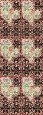 Barok tarzında duvar kağıdı tasarımı için kusursuz damaske deseni arkaplanı. Kahverengi renklerde altın desenler ve altın elementler. Süslü raster dekorasyonu.