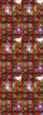 Kahverengi ve kırmızı renkte çiçekler. Raster illüstrasyonu. Tropikal çizim çiçek deseni.