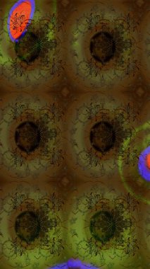 Robot resim. Şirin çiçek elementleri. Raster illüstrasyonu. Renkli çiçekler.