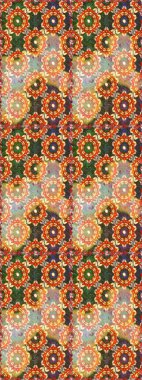 Raster oryantal süs. Turuncu renklerde altın desenli, altın elementli. Kusursuz altın desen.