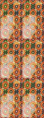 Geleneksel oryantasyon süsü. Turuncu renklerde altın desenli, altın elementli. Kusursuz klasik raster altın desenli. Klasik vintage arkaplan.