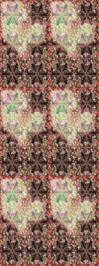 Barok tarzında duvar kağıdı tasarımı için kusursuz damaske deseni arkaplanı. Kahverengi renklerde altın desenler ve altın elementler. Süslü raster dekorasyonu.