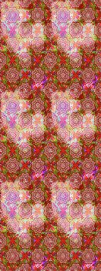 Parlak elementlerin. El çizimi Raster çizimi. Duvar kağıdı, web sayfası arka planı, ambalaj kağıdı, davetiye, broşür, afiş veya web sitesi için kusursuz çiçek deseni kullanılabilir.