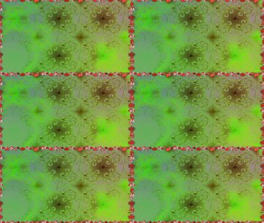 Küçük çiçekte hoş bir çiçek deseni var. Yeşil ve parlak çiçekli nötr renklerde soyut ve pürüzsüz desen. Çiçek elementli zarif raster dokusu..