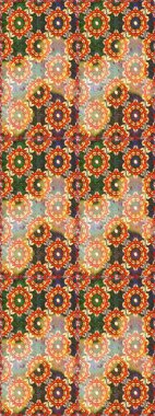 Raster oryantal süs. Turuncu renklerde altın desenli, altın elementli. Kusursuz altın desen.