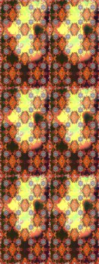 Kahverengi ve turuncu renkli çiçekler. Renkli Bahar Temalı Kusursuz Arkaplan. Çiçeksiz desenli arka plan. Düz Çiçek Elementleri Tasarım Raster illüstrasyonu.