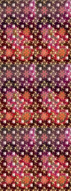 Çizim kalıbı. Çiçek duvar kağıdı. Renkli süs kenarı. Hint süsü. Raster illüstrasyonu. Kahverengi renklerde.